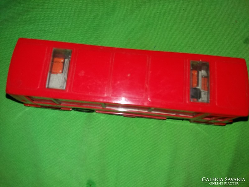 Vintage bison flywheel metal plate - vinyl red city bus car 22 cm according to the pictures