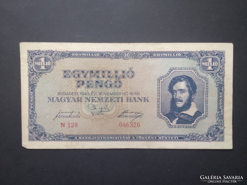 Hungary 1 million pengő 1945 f