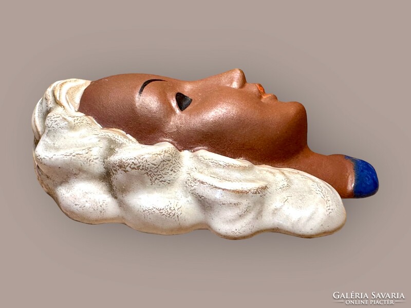 Rare! Goldscheider art deco small ceramic wall mask - adolf prischl - model 8248