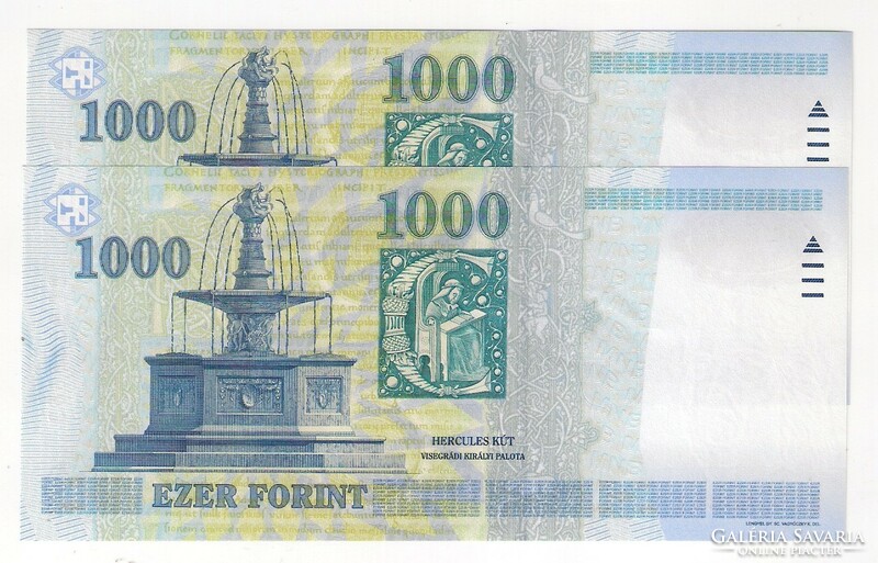 2000. 1000 Forint dc 2x s.K millennium unc