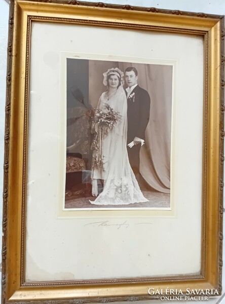 2+1 Old wedding photo, framed