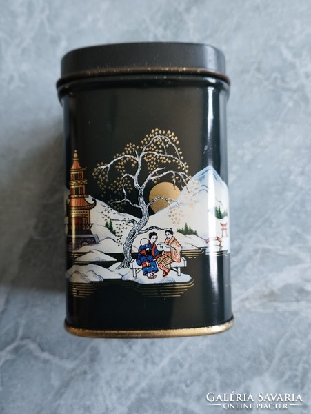 Oriental lacquered jewelry box and tea herb holder