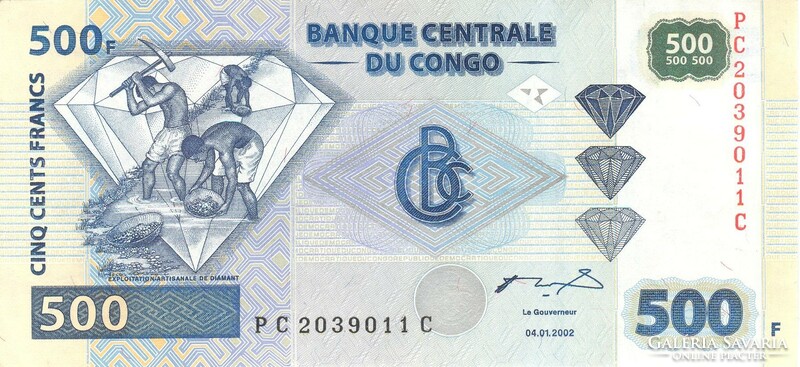 500 French francs 2002 Congo unc