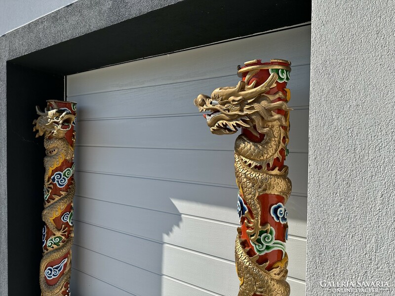Pair of dragon pillars, old Chinese, shop, restaurant, shop decoration retro vintage chinese dragon pillar