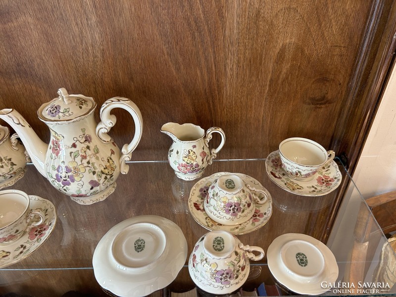Zsolnay butterfly coffee set for six people
