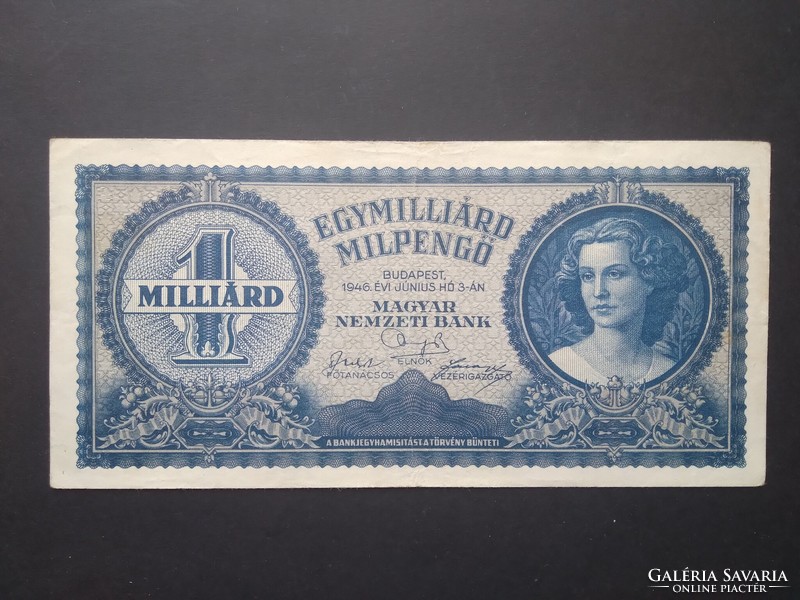 Magyarország 1 milliárd Milpengő 1946 F