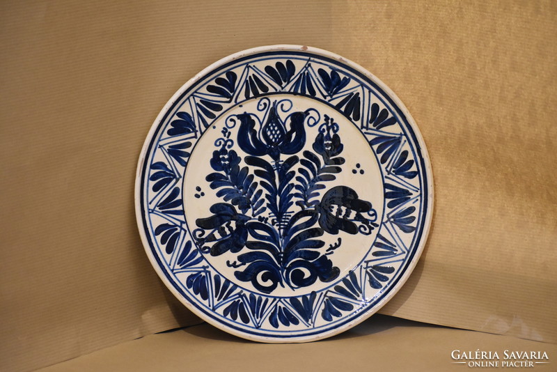 Korondi, blue tulip pattern plate - 25 cm diameter, marked