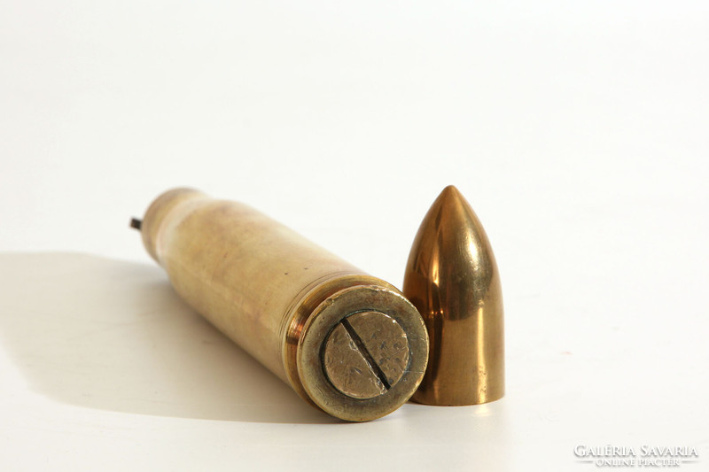 Copper cartridge lighter m=19cm d=3.3cm | cartridge case projectile ammunition shaped trench art