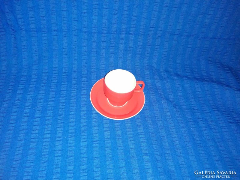 Hölóháza porcelain red coffee cup with coaster (a16)