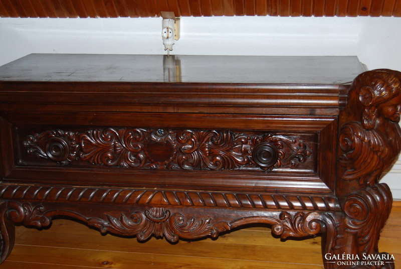 Chest of drawers, richly carved