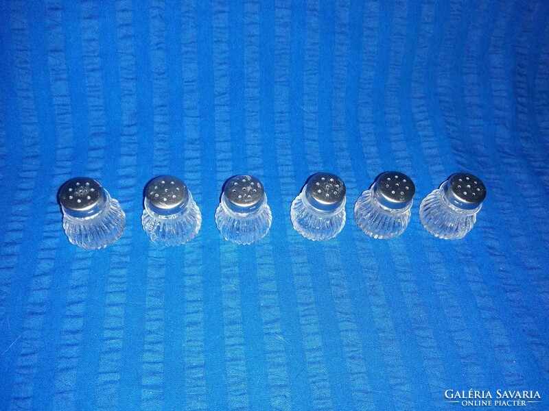 Glass salt shaker with metal lid 6 pieces for sale (a16)