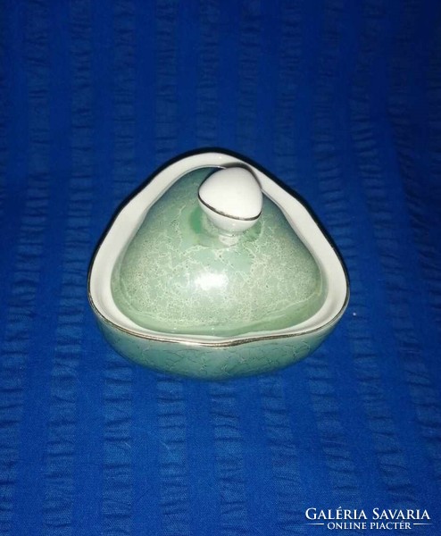 Hollóházi porcelán lüsztermázas cukortartó (A16)