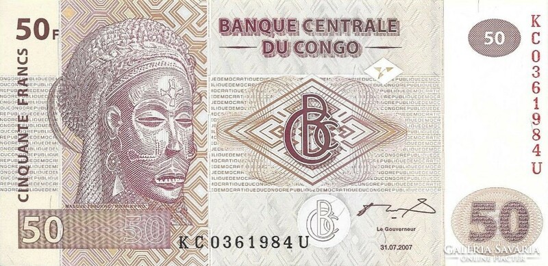 50 frank francs 2007 Kongó UNC