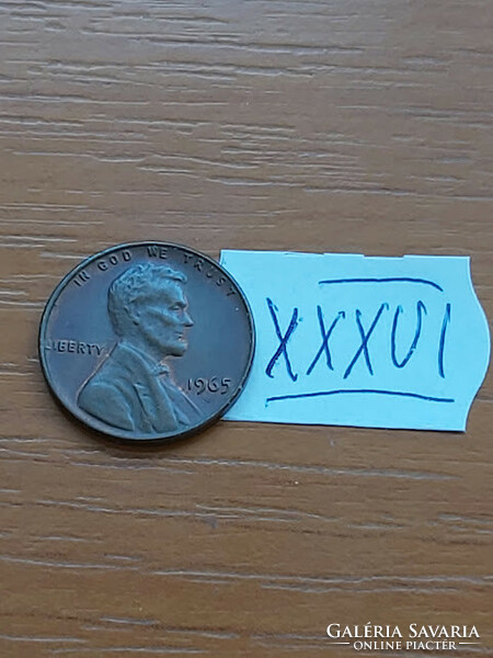Usa 1 cent 1965 abraham lincoln, copper-zinc xxxvi