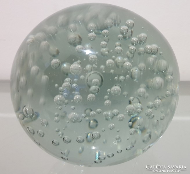 Glass bubble paperweight, table decoration 8 cm