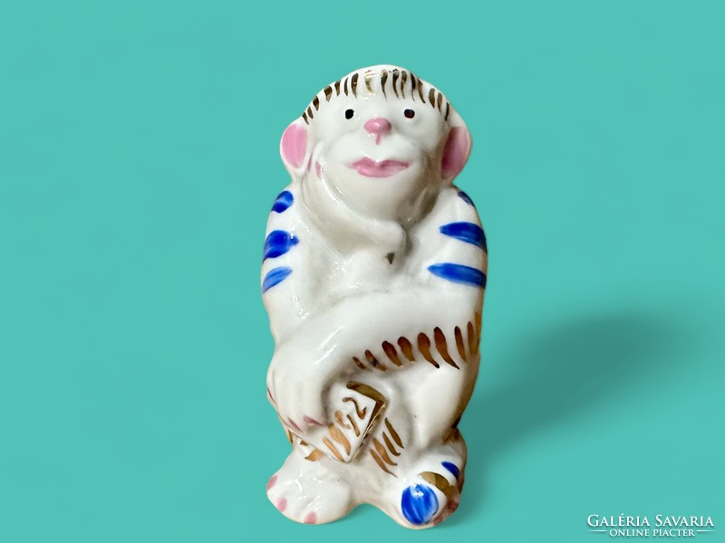 Szovjet Dulevo porcelán majom ritka vintage orosz retro figura nipp