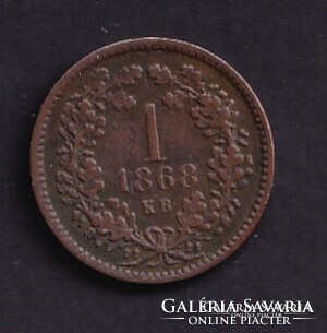 1 Krajcár / kreuzer 1868 kb (nail mine)