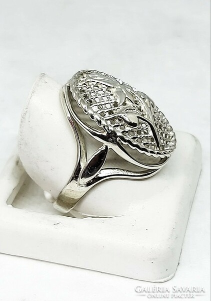 Antik stílusú ezüst rózsás gyűrű, 925 ezüst ékszer