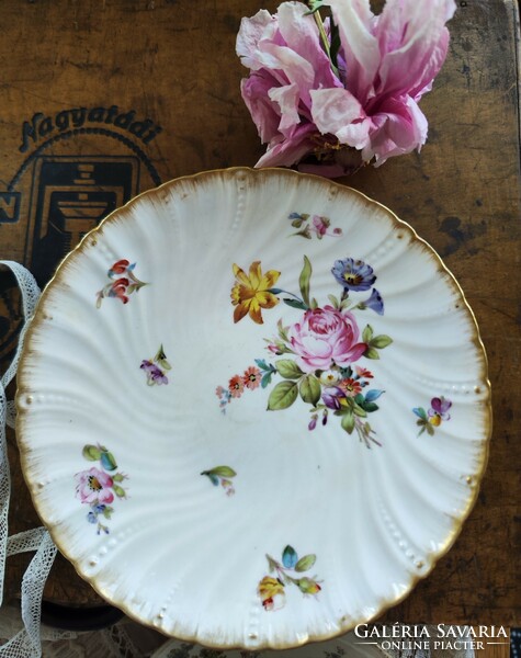 Antique hand painted Sarreguemines porcelain small plate