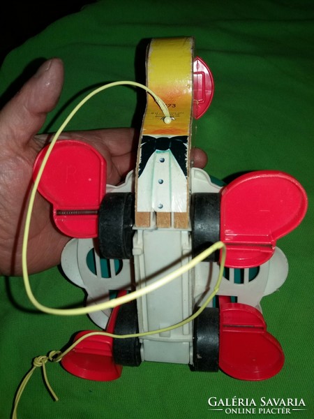 1962. Vintage fisher price pullable wooden - plastic turtle flawless collectors 23 cm as shown in the pictures