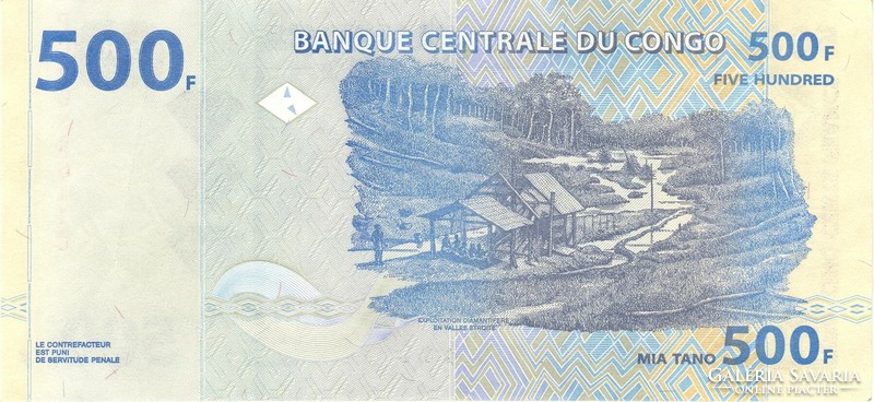 500 frank francs 2002 Kongó UNC