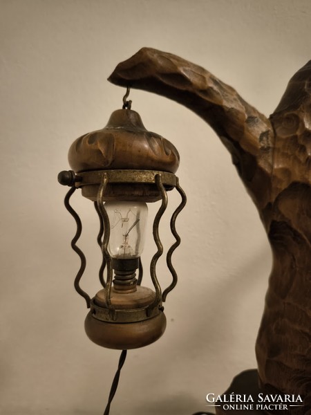 Amazing italian retro table lamp (Aldo Tura design) - madar, lampa, fa