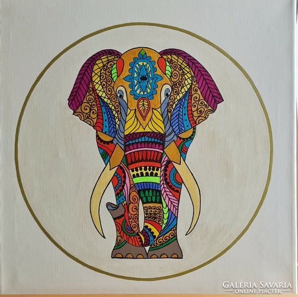 Vidám elefánt Mandala