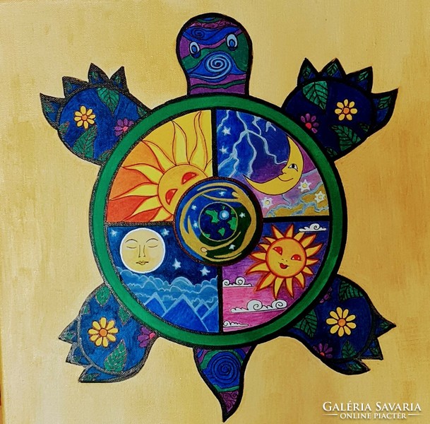 UniverzumTeknős vászon kép/Mandala