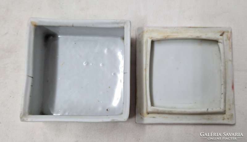 Régi Drasche porcelán ékszertartó vagy bonbonier furulyázó  juhász mintával hibátlan állapotban
