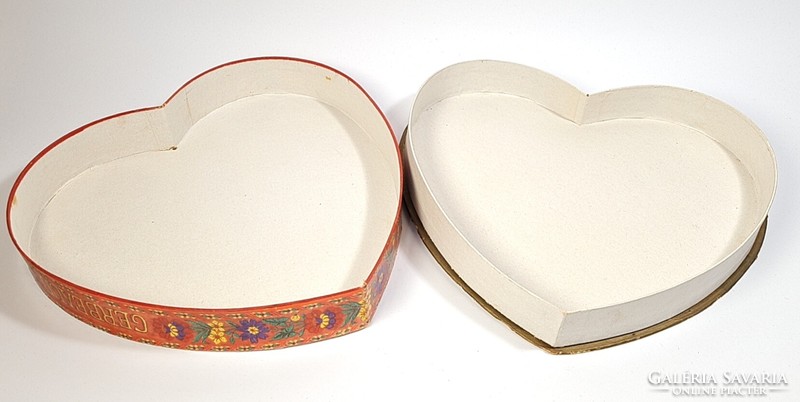 RITKASÁG! Antik GERBEAUD szív alakú papír desszertes doboz /1920-1930/
