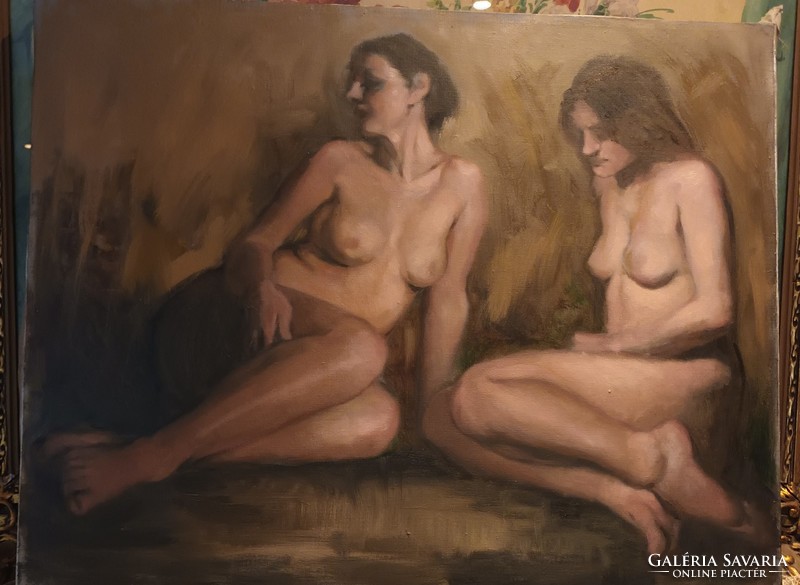 Female nude frame together