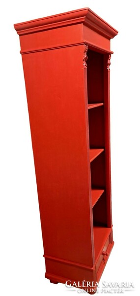 Tin German Telázsi narrow cabinet with shelves and book storage