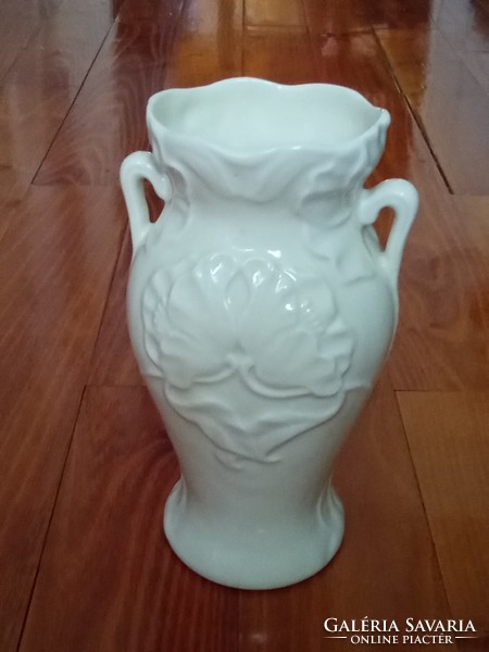 Zsolnay: beautiful, poppy vase, base glaze