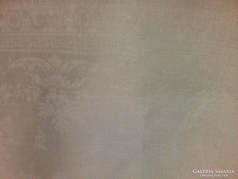 Szép mintájú damaszt szalvéta monogram hímzéssel, hibátlan, 100 éves (4)