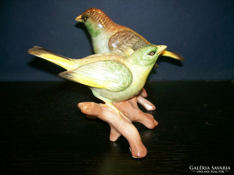 Hollohouse porcelain bird couple figurine