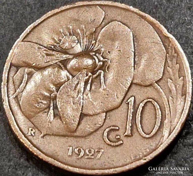 Italy, 10 centesimi 1927.