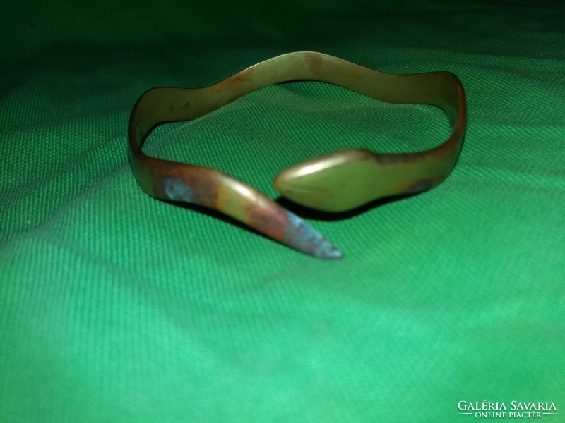 Antique copper unitary snake biting its tail - heirloom, paradox bracelet bangle jewelry according to the pictures