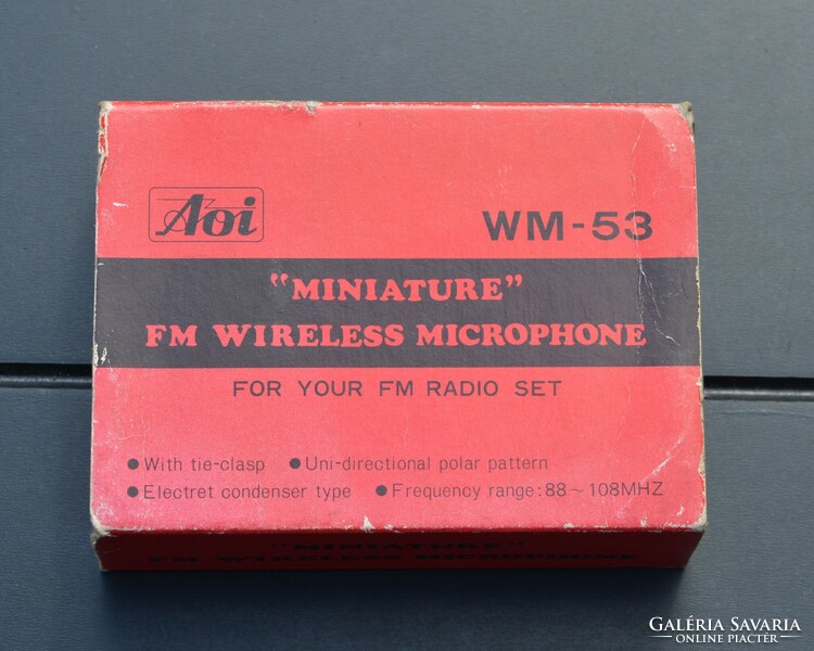 Aoi wm-53 Japanese mini microphone, miniature fm wireless microphone in original box