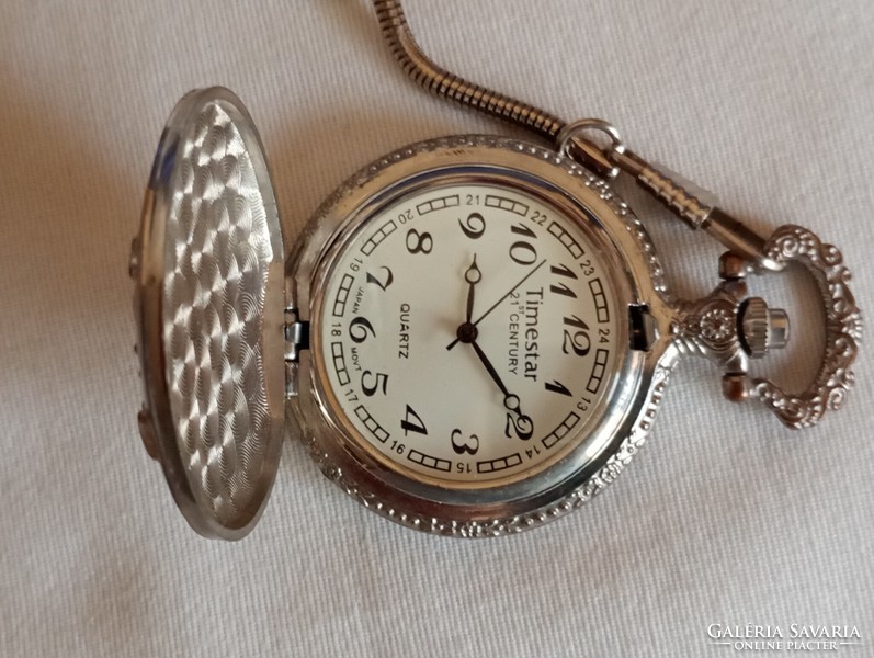 Pocket watch timestar quartz hunter motif