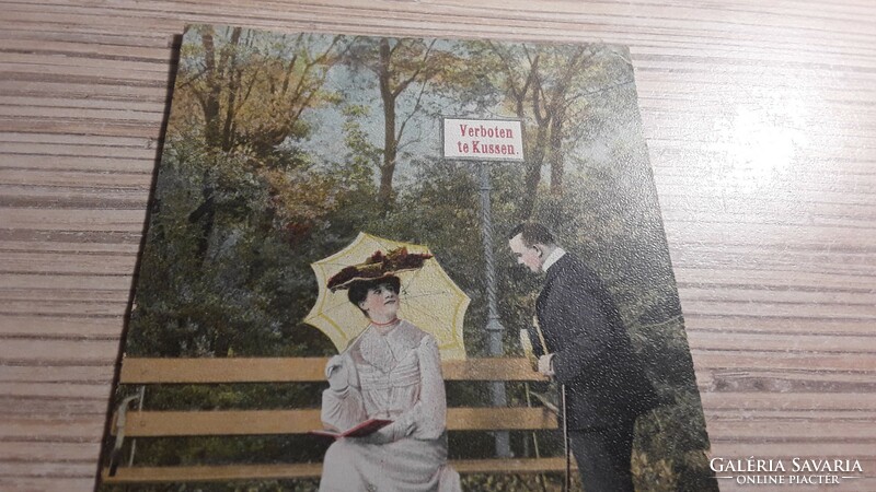 Antik romantikus képeslap.