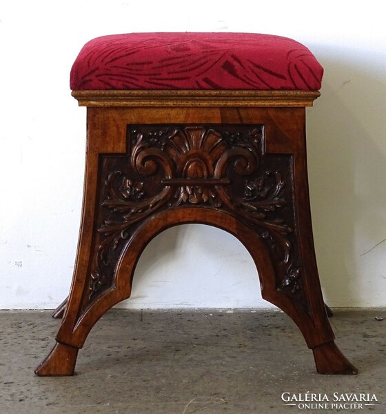 1R233 old carved goat leg chair seat pouffe