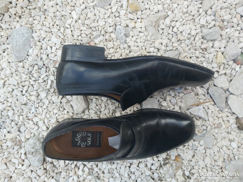 Raggio di Sole Made in Italy olasz férfi bőrcipő, fekete, kb. 44-44,5-es méret bth 28,3 cm