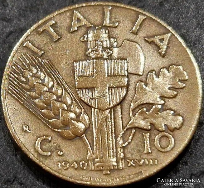 Olaszország, 10 Centesimi 1940.