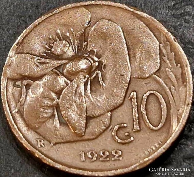 Olaszország, 10 Centesimi 1922.