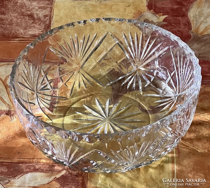 3 large crystal glass, fabulous centerpiece serving bowls
