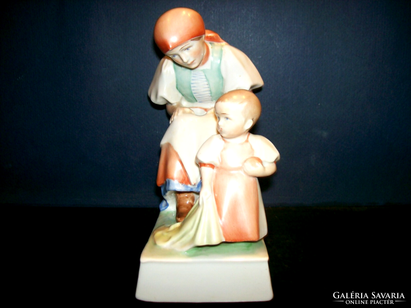 Zsolnay figurine composition single