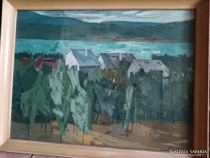 Large Tibold landscape oil painting.