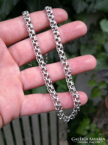 Fashionable, thick silver women's necklace