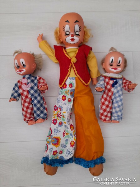 2 retro clown dolls in one