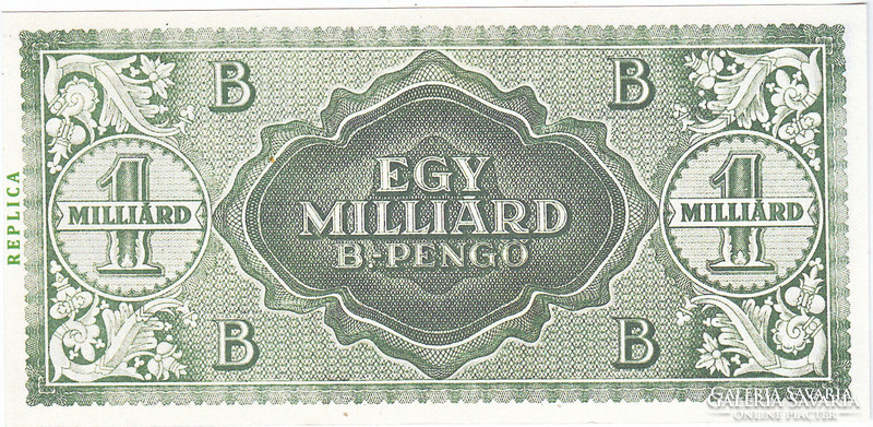 Hungary 1,000,000,000 b.-Pengő 1946 replica